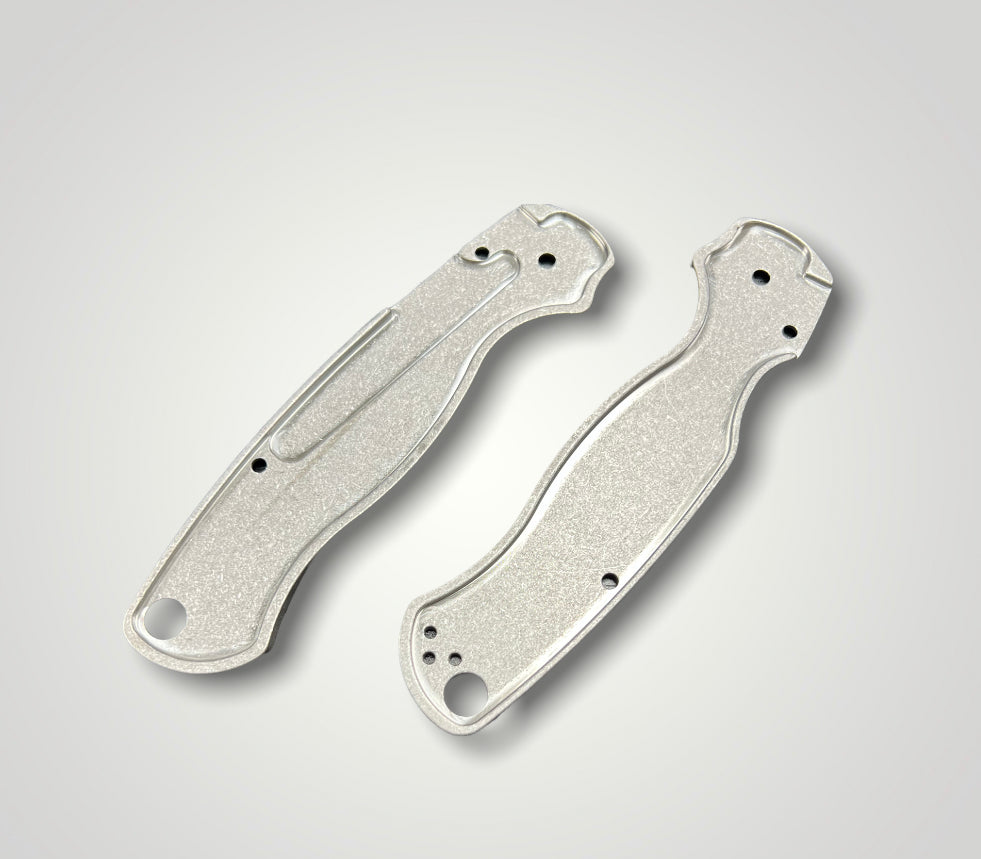 AE-1921 Classic Titanium Scales Stone Wash Finish For Spyderco ParaMilitary 2 PM2 Para 2